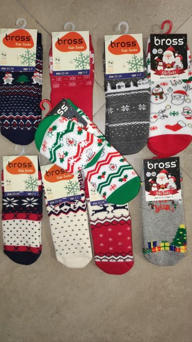 Новогодние антискользящие махровые носки унисекс, р.22-24