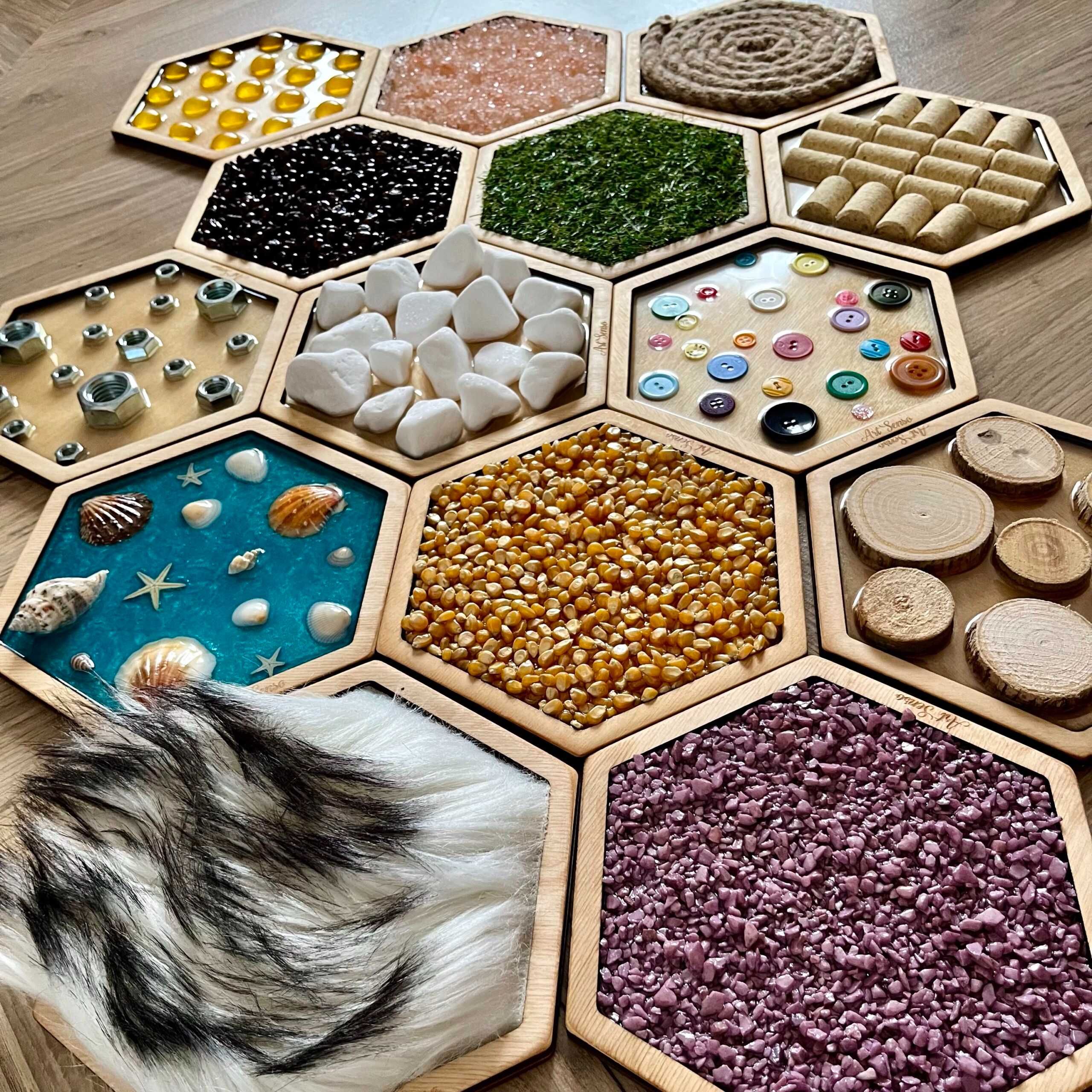 Ścieżka sensoryczna duża Montessori heksagony 29 cm producent