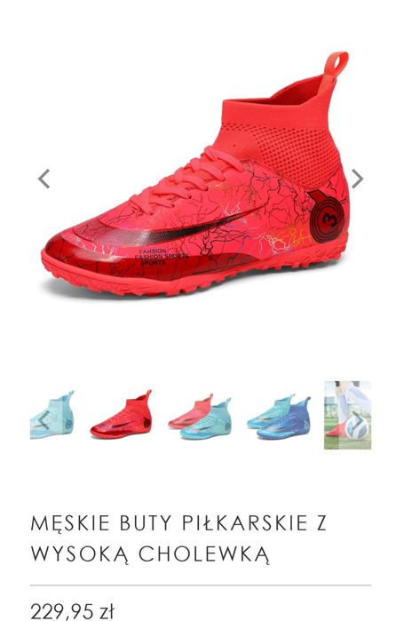 Męskie buty piłkarskie z wysoka cholewką