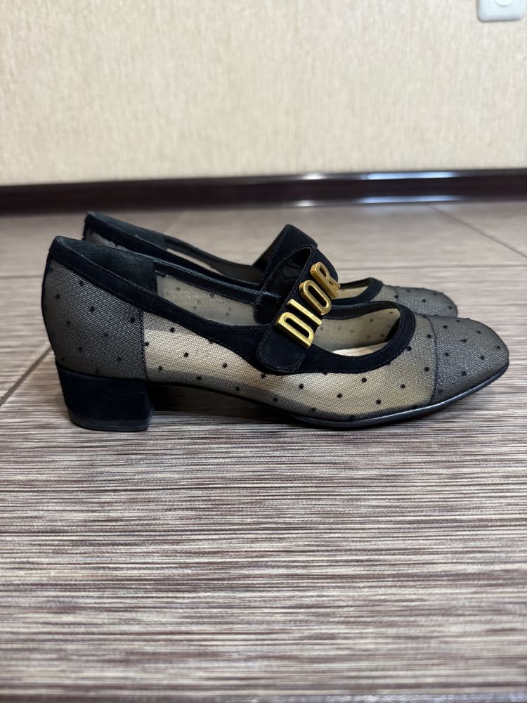 туфлі-лодочки Christian Dior Mary Jane з сітки та замші, оригінал