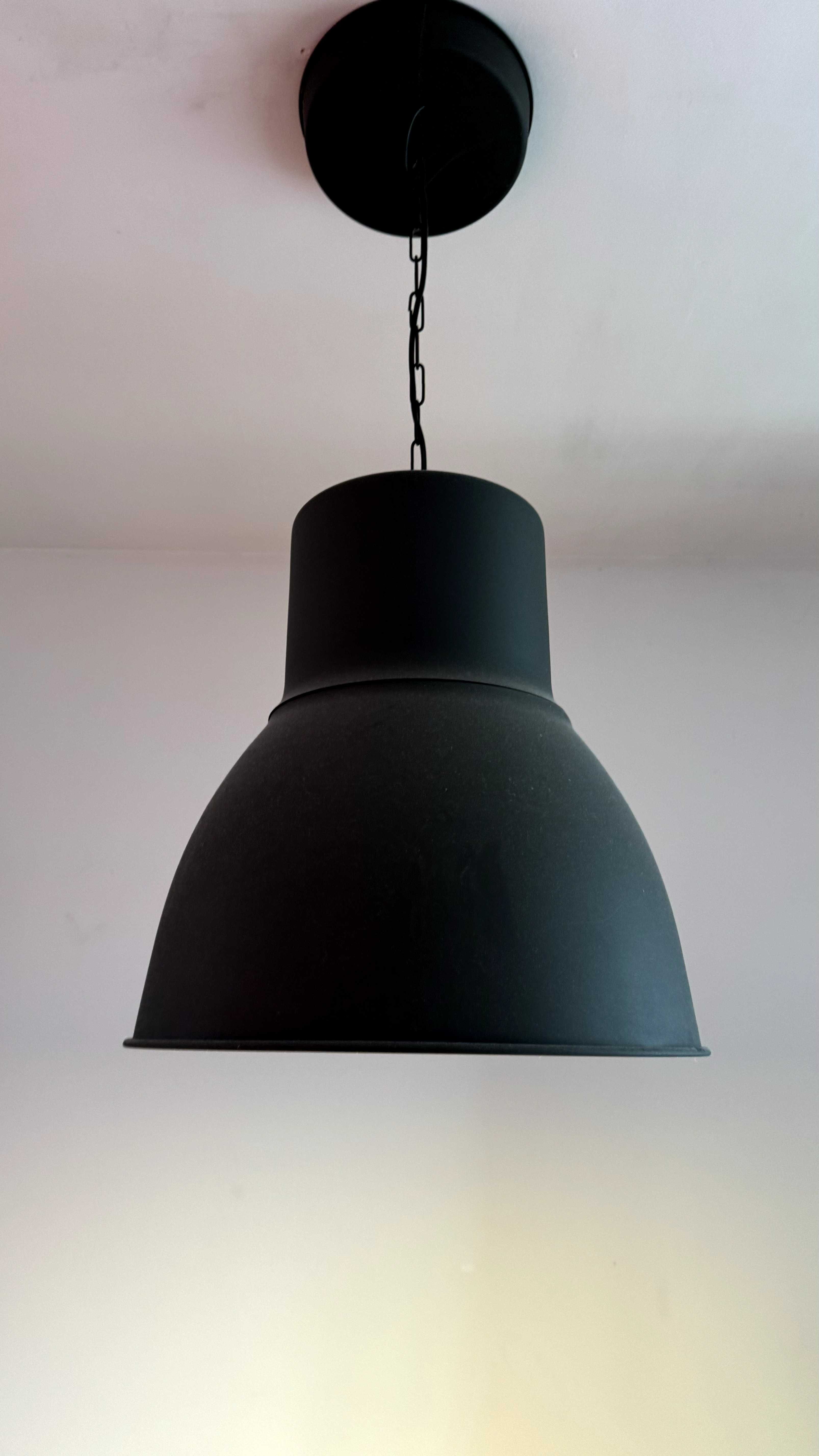 Loft Lampy - stojąca (podłogowa) oraz wisząca IKEA Hektar, ciemnoszara