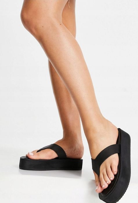 ASRA skórzane japonki 37 38 czarne skóra platformy NOWE 360 PLN