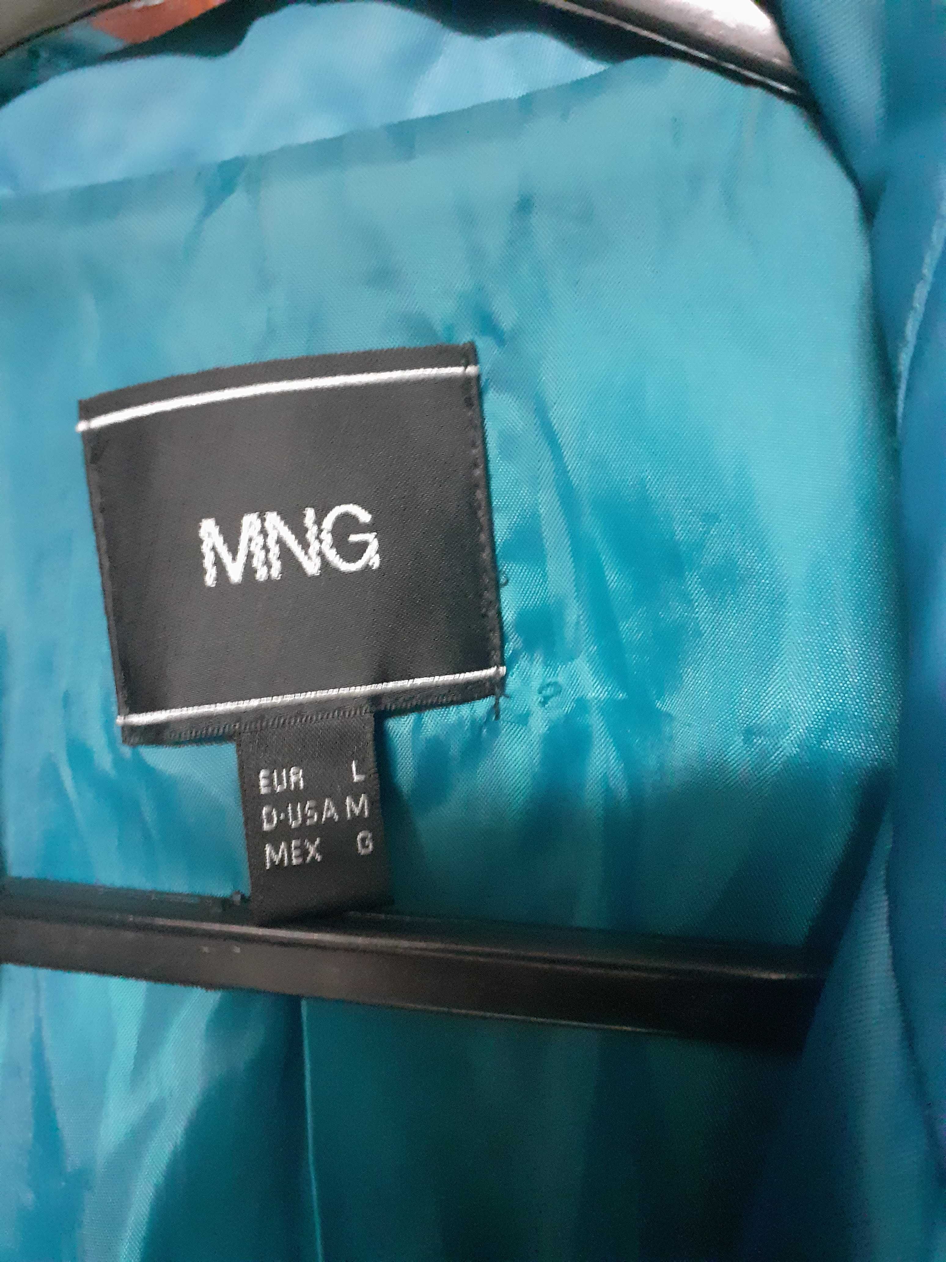 Gabardine azul da Mango e com cinto (L)