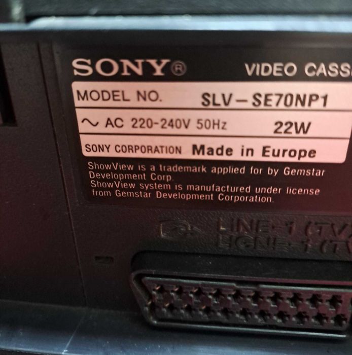 VHS Sony SLV SE 70 - a funcionar