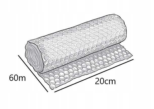 FOLIA BĄBELKOWA pęcherzykowa OCHRONNA MOCNA B1 + Karton klapowy 20cm