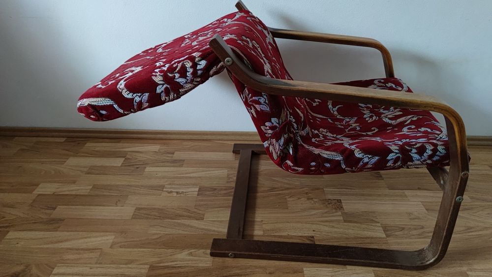 Fotel na płozach lekko bujany, Leniuch, uszkodzony