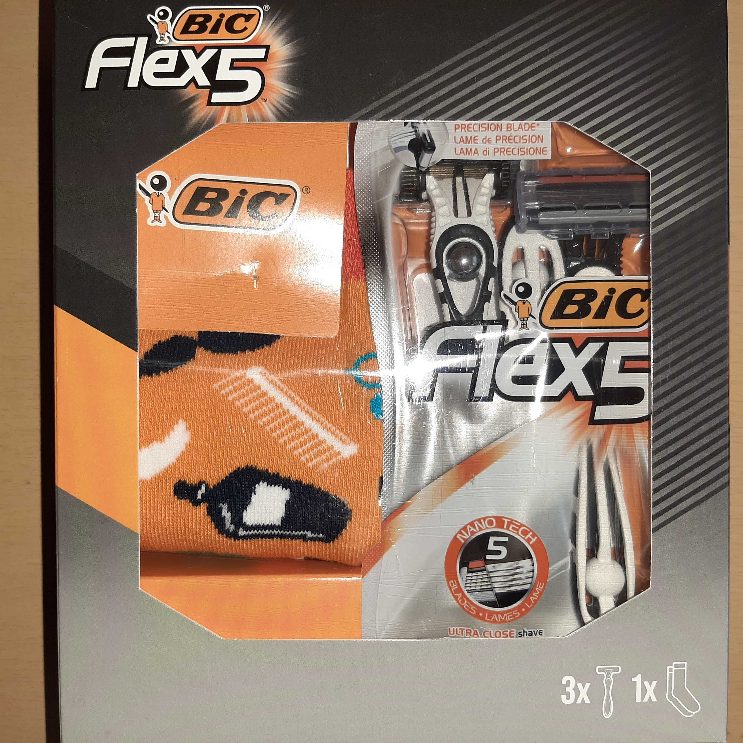 Zestaw Bic Flex 5 maszynka do golenia +skarpety mężczyzny Men chłopaka