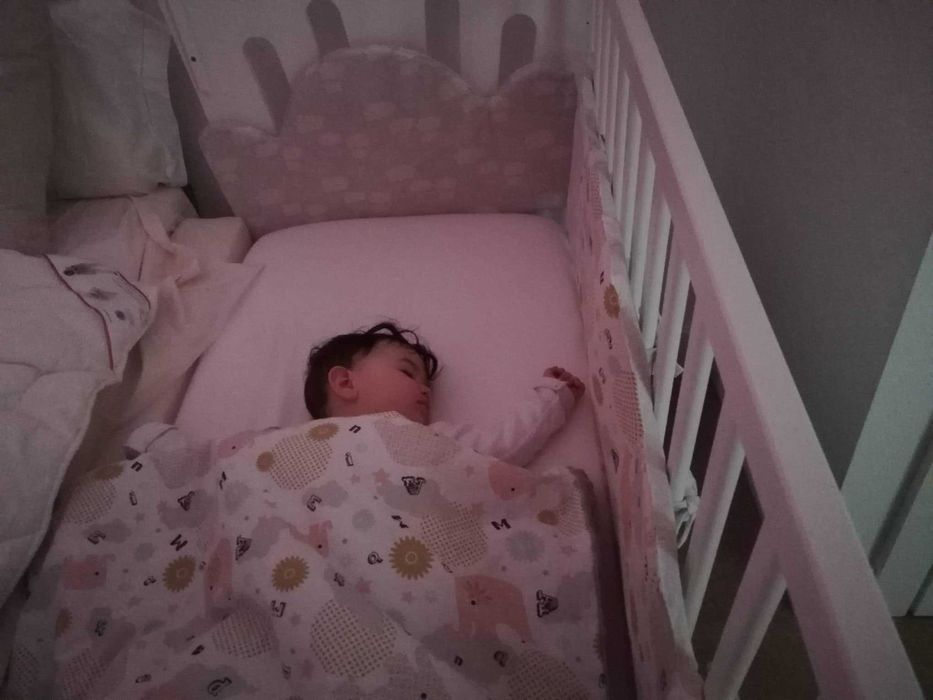 Cama  Bebé   Cosleep  Trama Série Corazones Branco Mate/Cinza