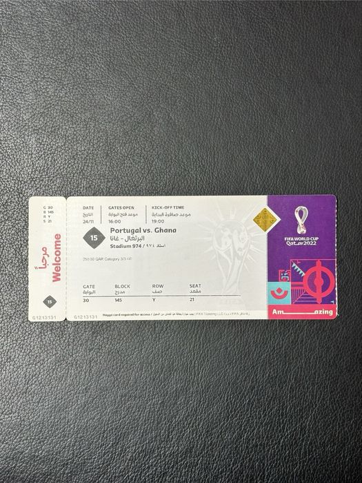 Bilhete Portugal x Gana World cup Qatar 2022