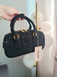 Czarna torebka Miu Miu, damska torebeczka markowa crossbody, mini bag