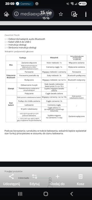 Moduł bluetooth odbiornik, nadajnik