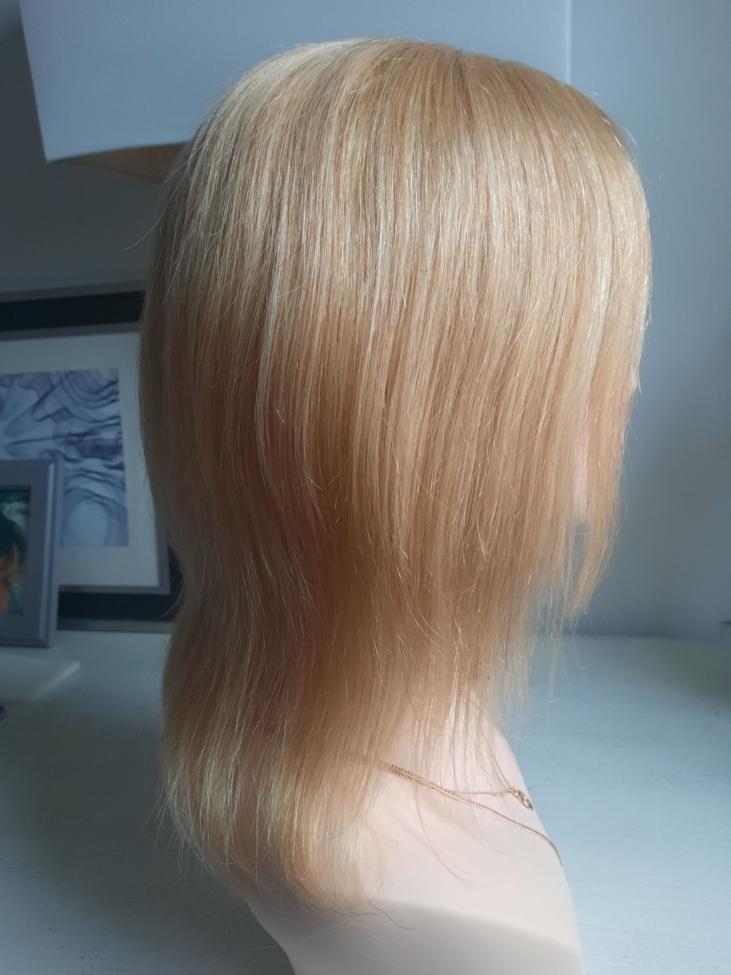Blond peruka ludzkie włosy prawdziwe naturalne t part siateczka baleya