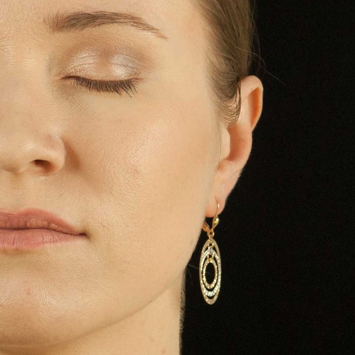 Złote kolczyki na biglu pr 585