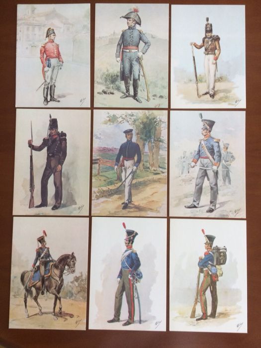 Postais da coleção Uniformes militares Portugueses