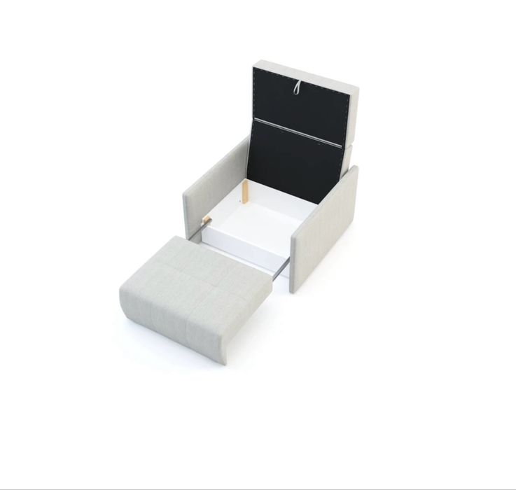 Jednoosobowa Sofa rozkladana łóżko amerykanka 93 cm szara LEO I