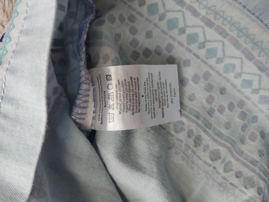 Sukienka na lato dla dziewczynki/jeans/etniczny wzór/Pepco/r.74