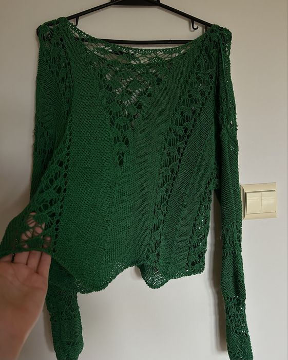 ZARA _ Zielony ażurowy sweter S