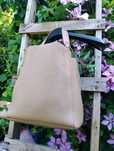 Torba worek vintage Boho. Beż nude latte Ivory.