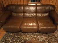 Rozkładana kanapa sofa skórzana trzyosobowa