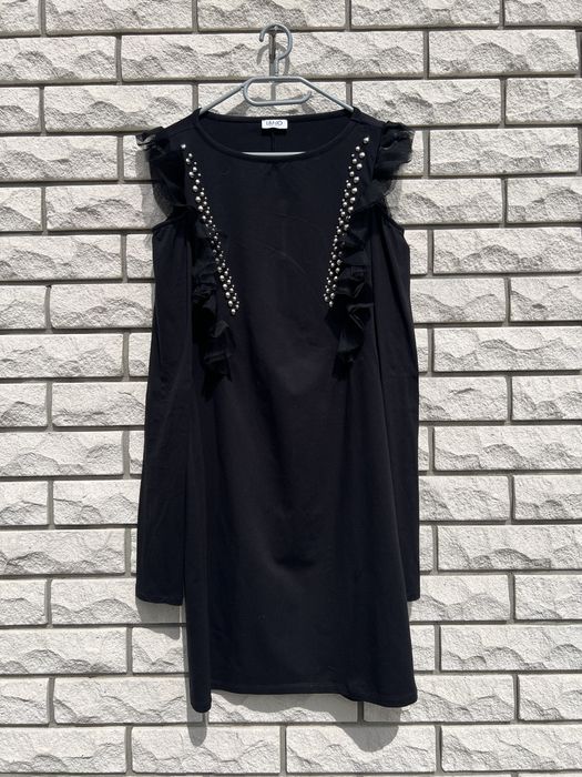 Czarna sukienka z długim rękawem i wycięciami,  Liu•Jo Milano rozm. M