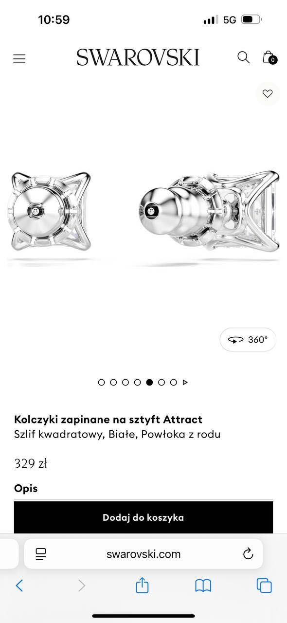 Swarovski Kolczyki zapinane na sztyft Attract
