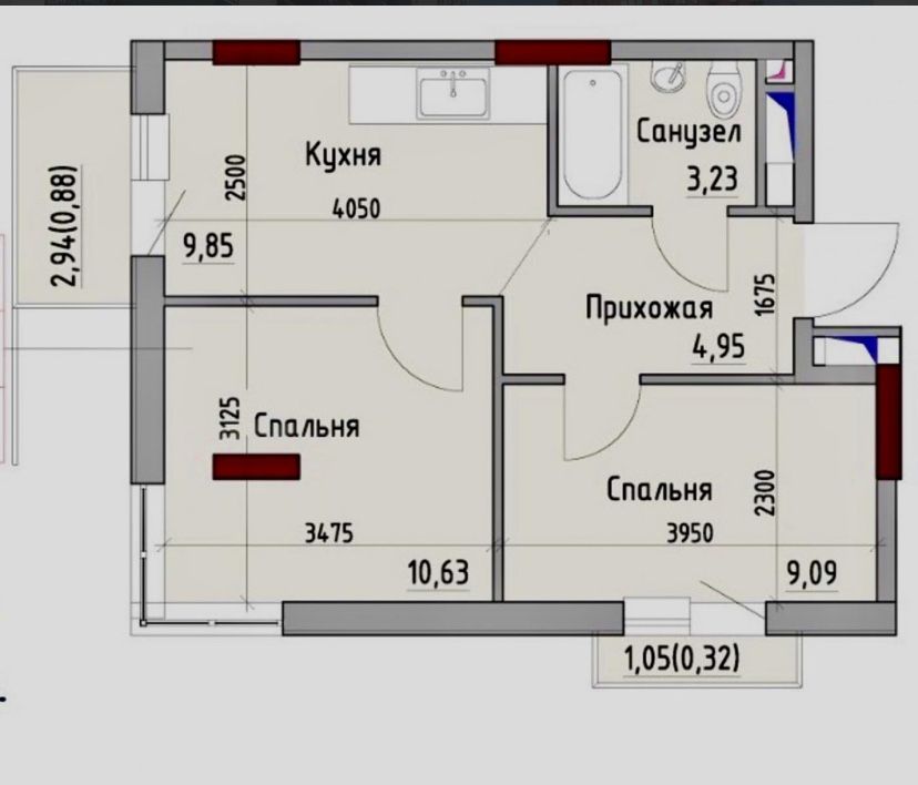 2 к квартира в центре под Е оселю, в Пространсте на Раскидайловской