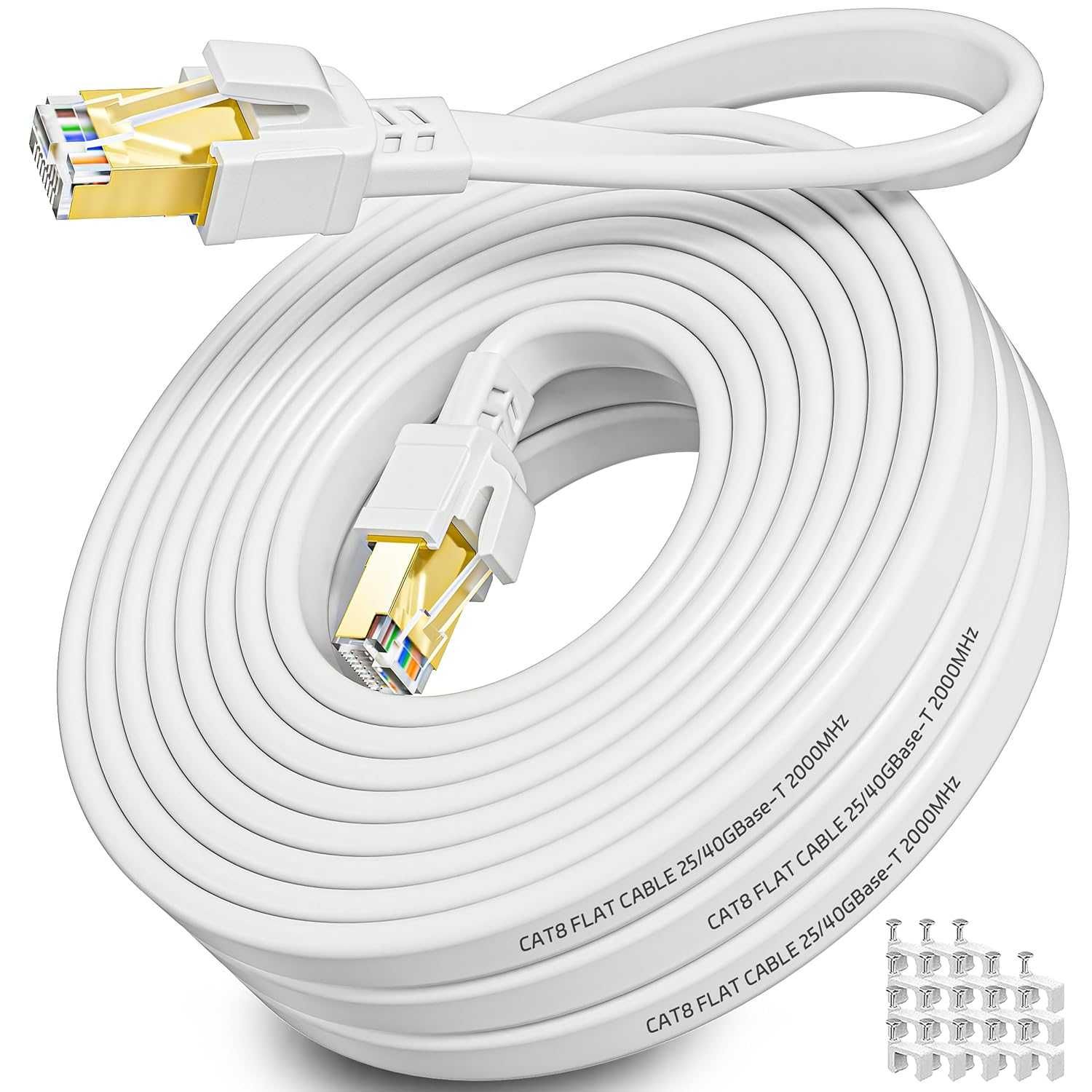 Cabo Ethernet Cat8 18 Metros Alta Velocidade Blindado 40Gbps / 2000MHz