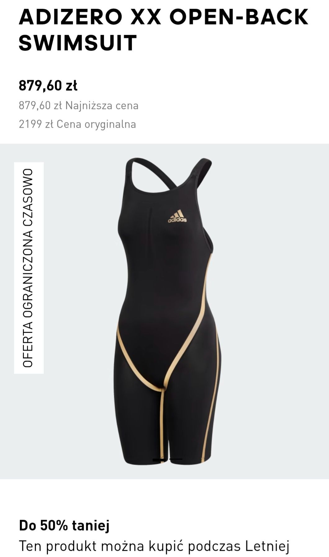 Strój do pływania zawodowego adidas rozmiar XXXS