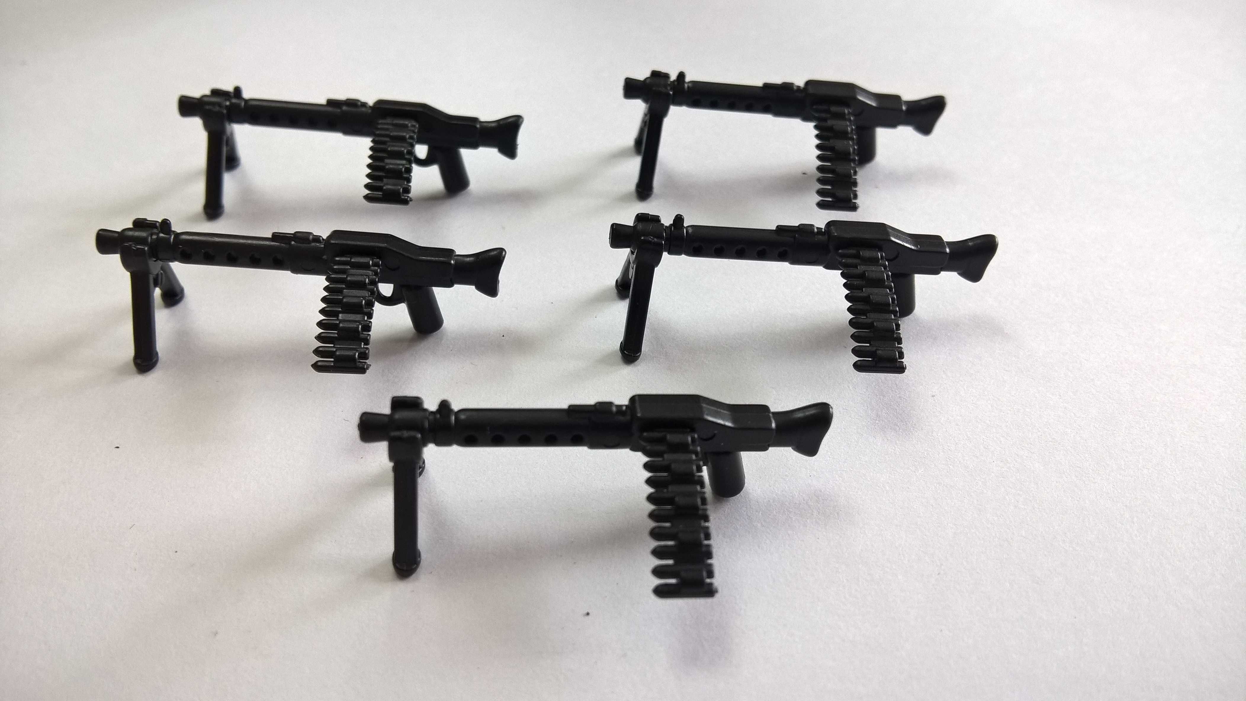 Zestaw 5 karabinów maszynowych MG34 WW2 kompatybilne z Lego, Cobi