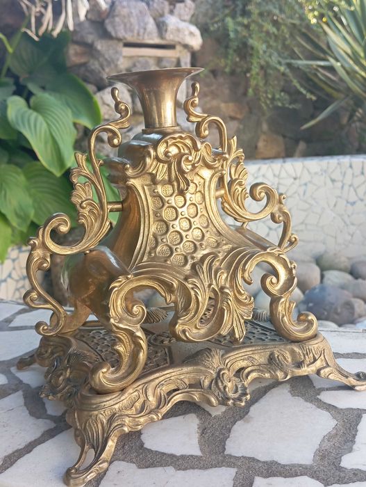 Подсвечник Канделябр бронза тяжелый 2, 100 кг клеймо BREVETTATO Италия