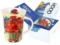 NOWY Kubek ceramiczny 350ml, V. Van Gogh, Maki i stokrotki w wazonie