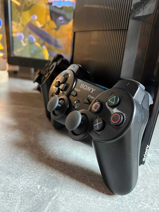 PlayStation 3 PS3 4 Super Slim 320gb с играми 2 джойстика Плейстейшн