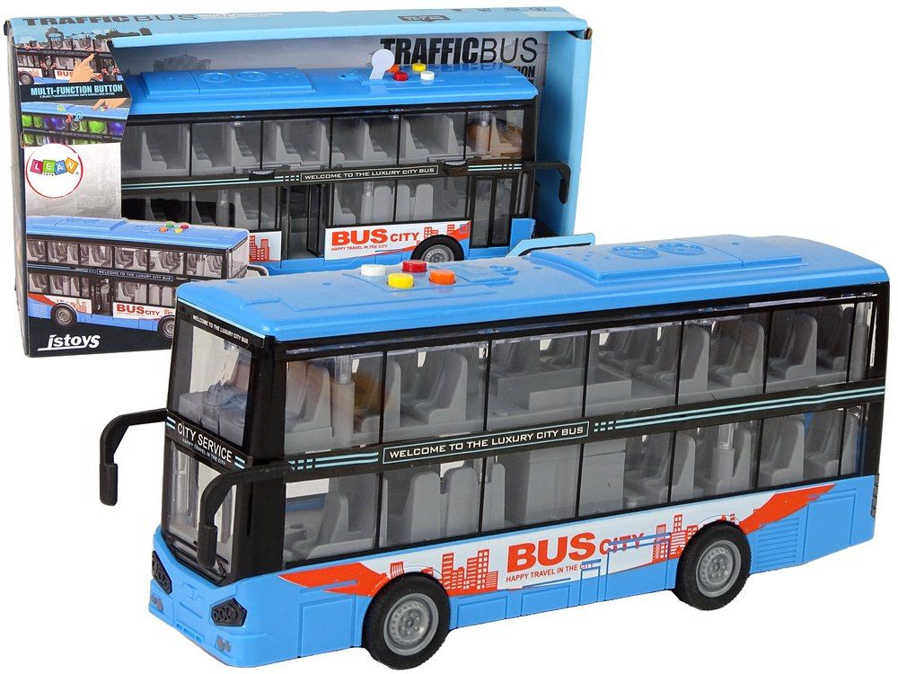 Autobus Dwupiętrowy Niebieski Dźwięk Światła