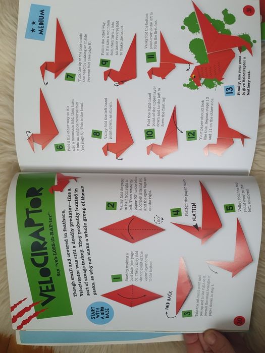Dinozaury origami dla dzieci książka zabawka