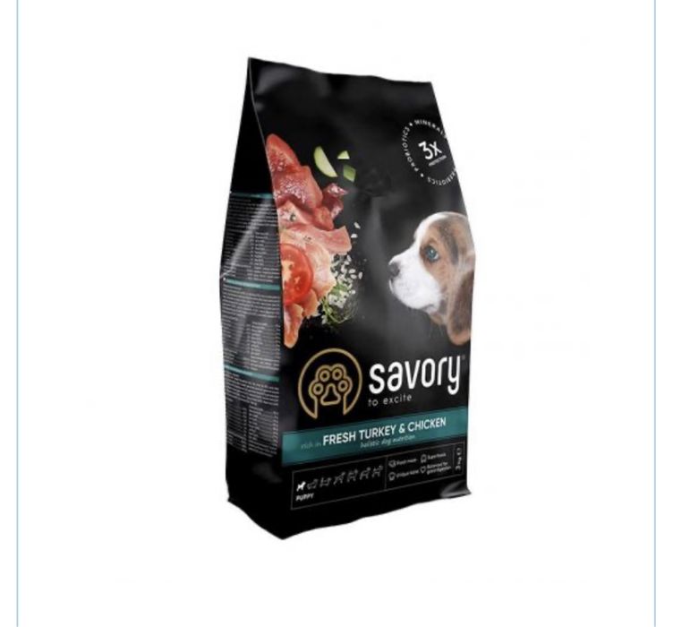 Savory Puppy для цуценят усіх порід, свіжою індичкою куркою 12 к