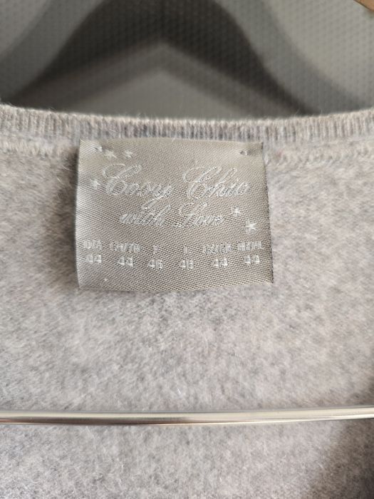 Sweter męski kaszmirowy wełniany w serek r. 44