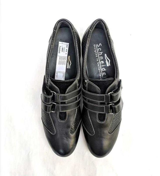 Стильні шкіряні туфлі  schneider швейцарія черевики на липучках