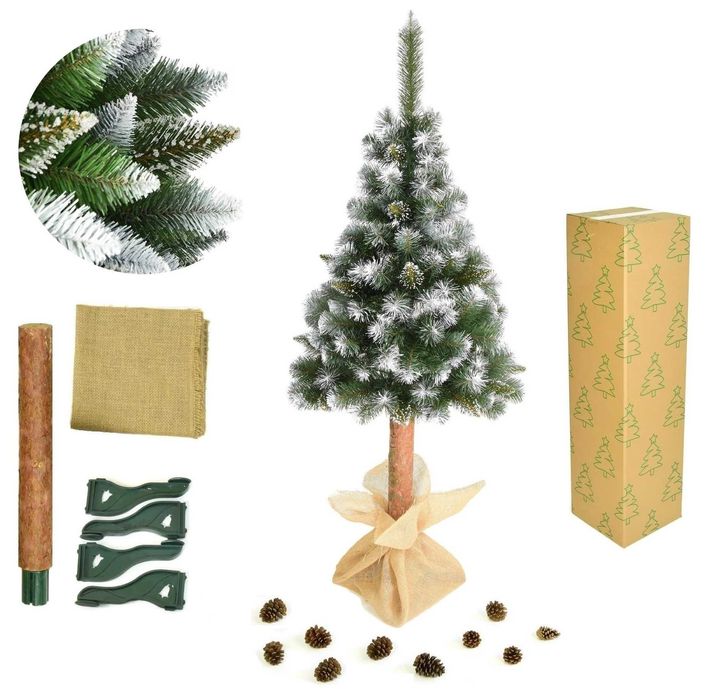 Sosna Smart na pniu 180 cm – ośnieżona choinka świąteczna