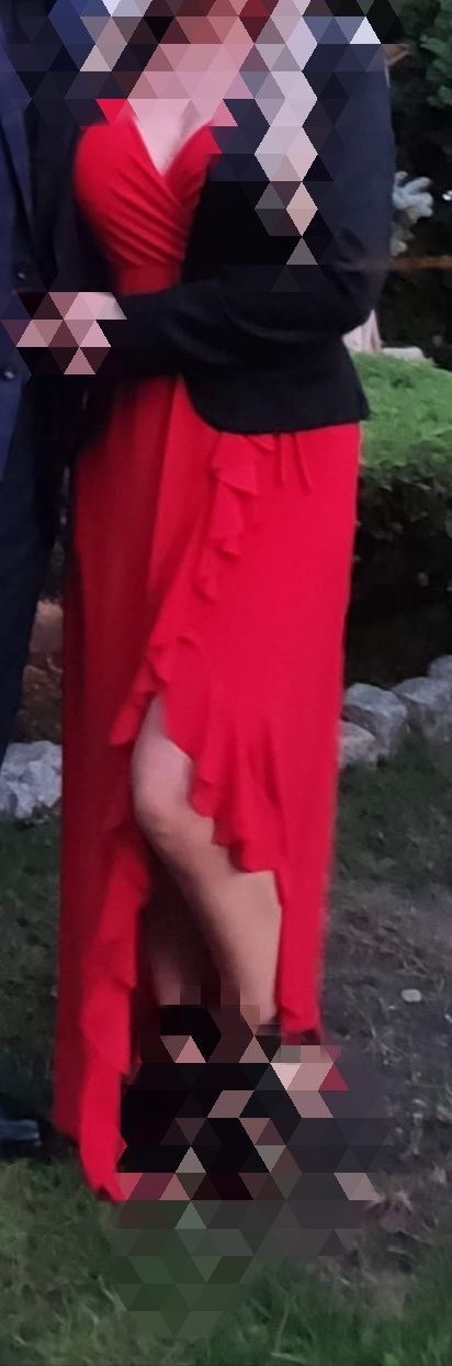 Sukienka elegancka długa czerwona wesele/ komunia/