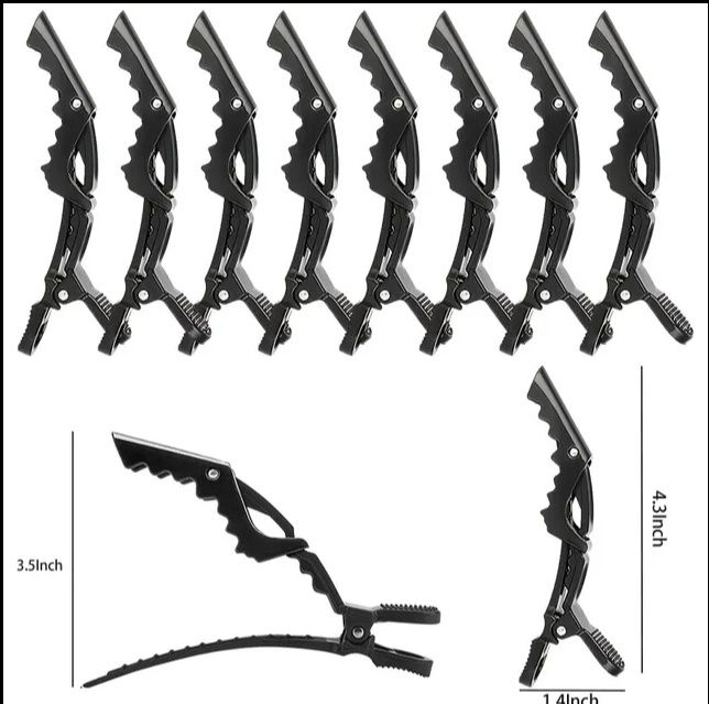 Парикмахерские зажимы для волос. Цвет: чёрный. 10 штук.