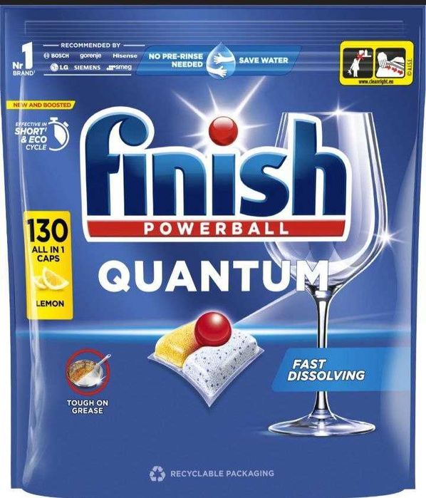 Finish Quantum All in one 130шт. таблетки / капсули для посудомийки