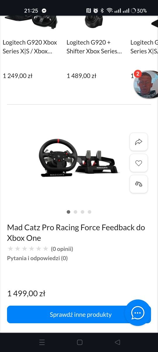 Kierownica Mad Catz pro Racing wheel forcefeedback Xbox one/series sx