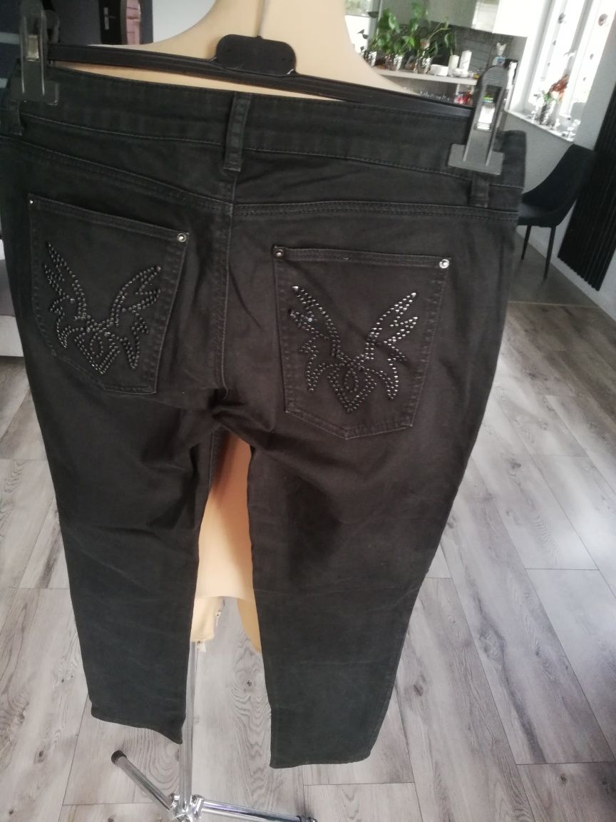 R. 36 Zara czarne jeansy damskie z ozdobnymi kieszeniami