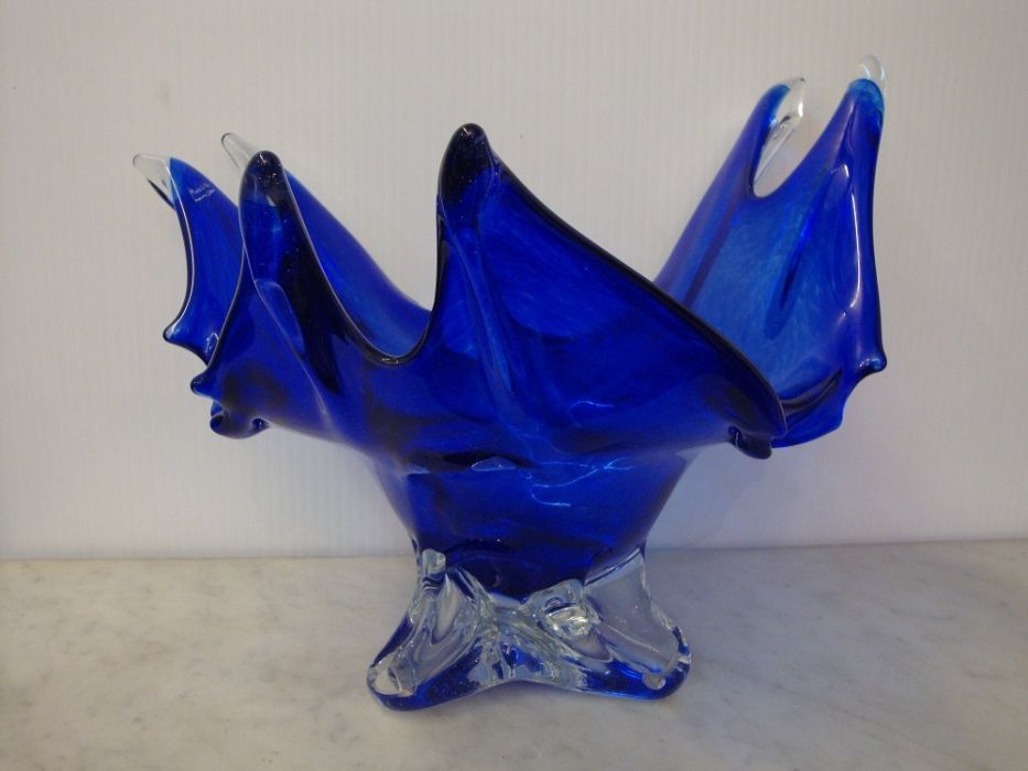 Fruteiro Modernista em Cristal e Prata