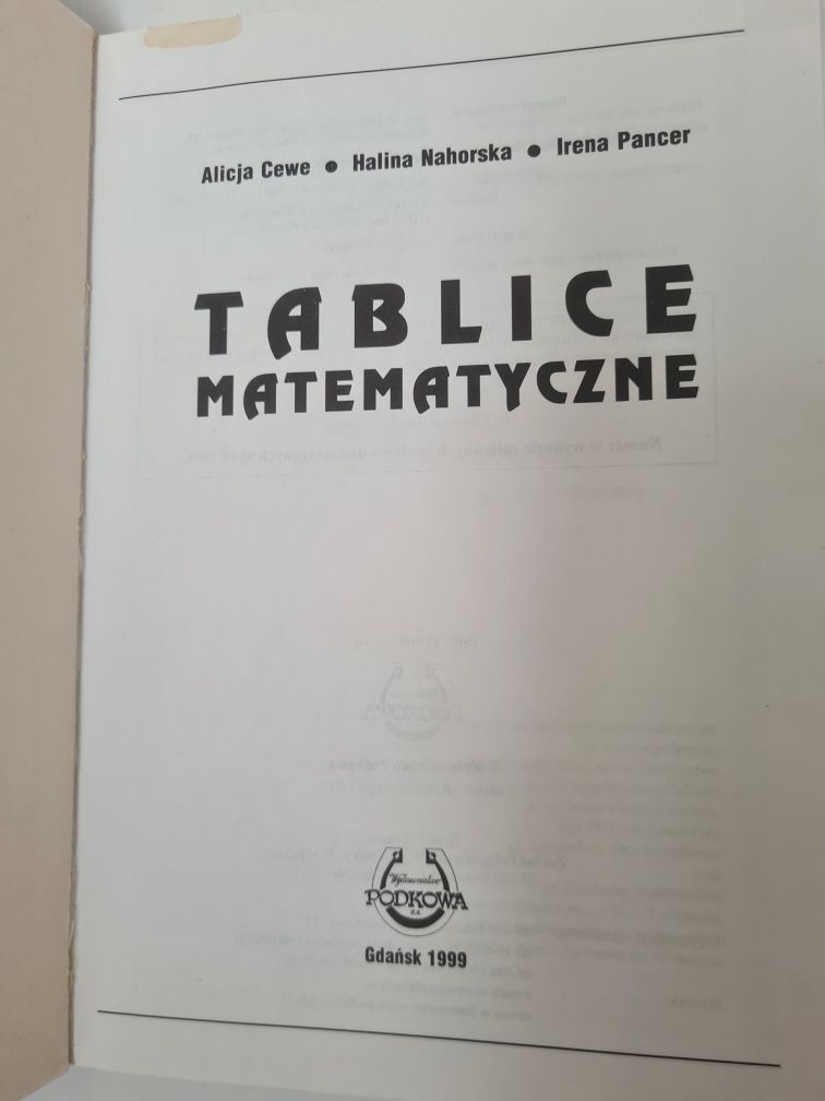 Tablice matematyczne - Książka