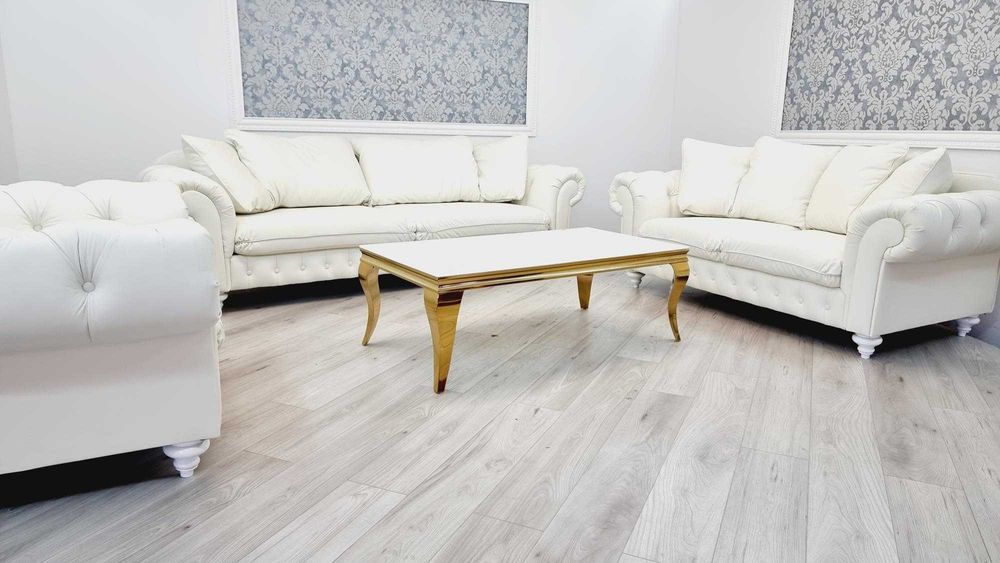 Zestaw skórzany Comfort LINE 3+2+1 wygodny chesterfield od producenta!