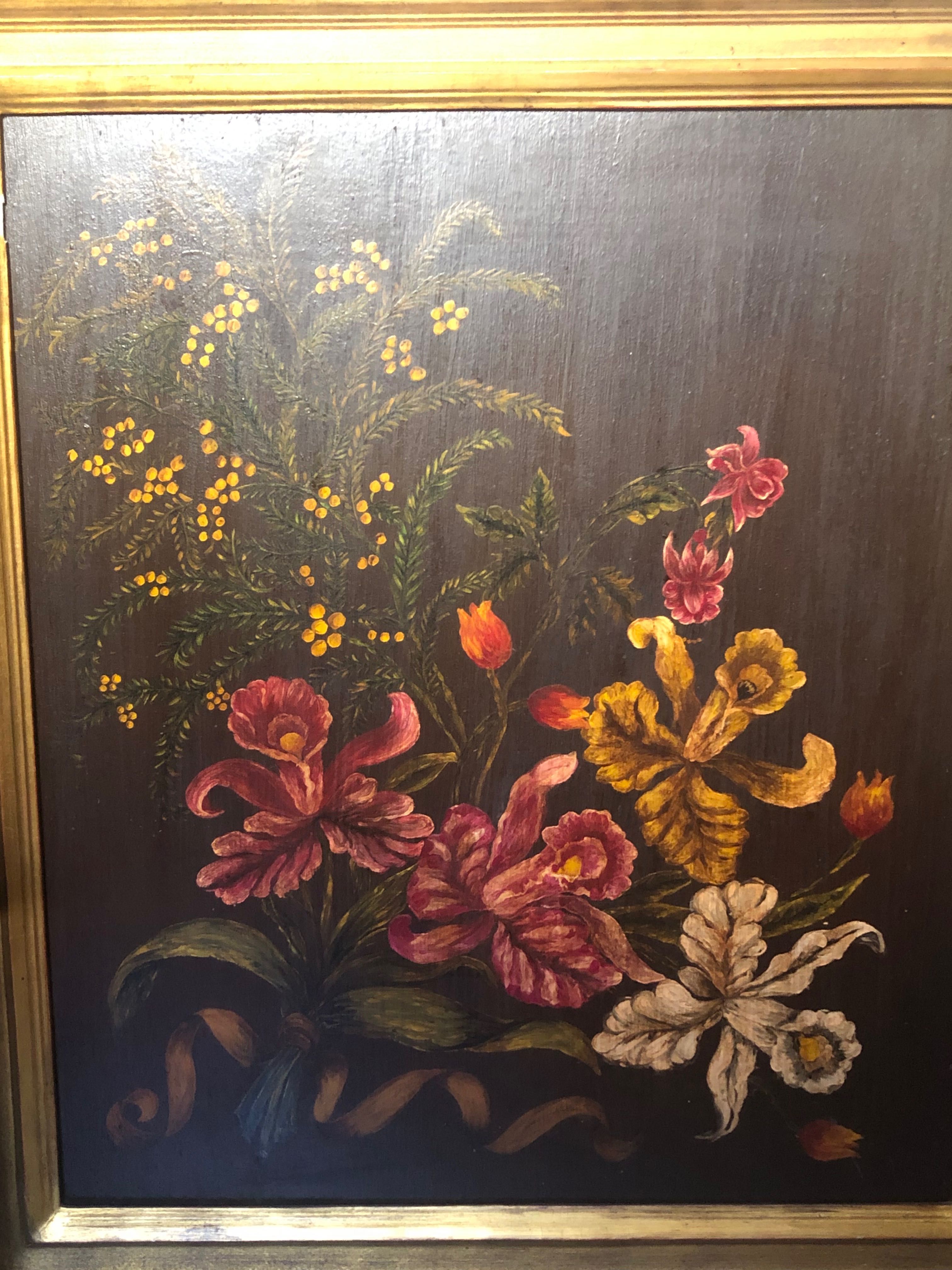 Pintura de flores a óleo