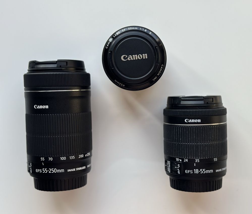 Canon 70d + 4 обєктива EFS 55-200/ EFS 18-55 /EF 50 1:1.8/ EF 50 1:1.4