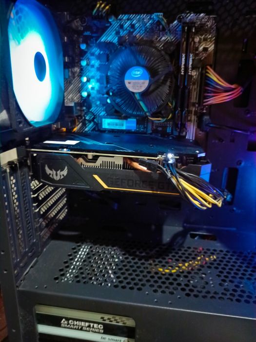 Игровой Пк i3 10100f Asus Tuf 1650 4gb ssd m2 128gb hdd1t oзу16gb 700w