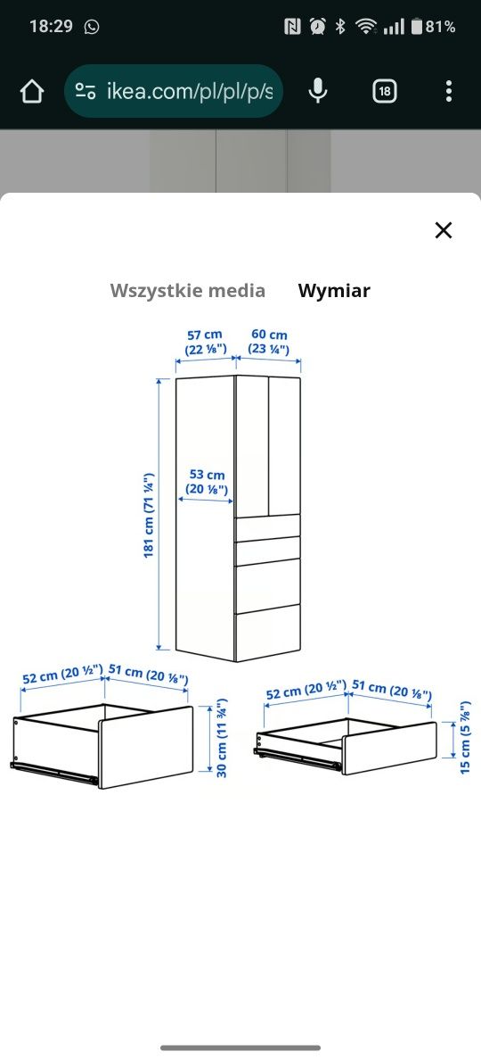 Szafa Ikea Smastad Platsa + nadstawka